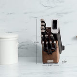 Ninja K52013 Foodi NeverDull Premium 13 Piece German Stainless Steel Wood Series Knife System with Built-in Sharpener, Walnut Stain/Black