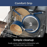 Ninja CW49011 Extended Life Ceramic 11-Piece Cookware Set with Comfort Grip, Nonstick Fry Pans, Pots, PFAS Free, Oven Safe, Dishwasher Safe, All Stovetops & Induction Compatible, Navy Blue