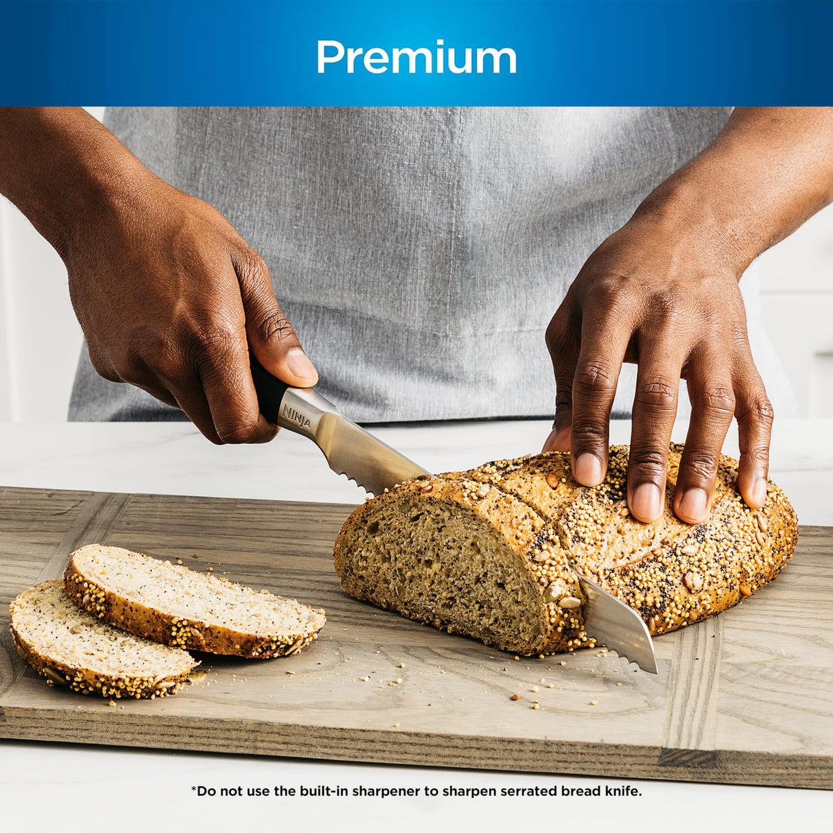 Ninja K32017 Foodi NeverDull Premium Knife System, 17 Piece Knife Block Set with Built-in Sharpener, German Stainless Steel Knives, Black