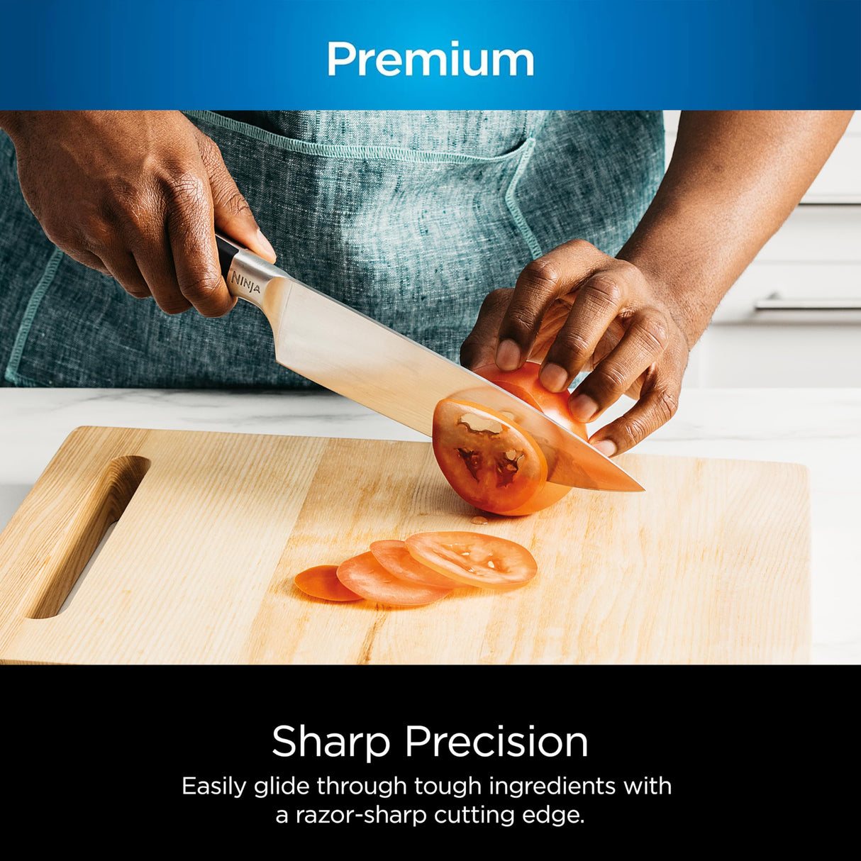 Ninja K32017 Foodi NeverDull Premium Knife System, 17 Piece Knife Block Set with Built-in Sharpener, German Stainless Steel Knives, Black